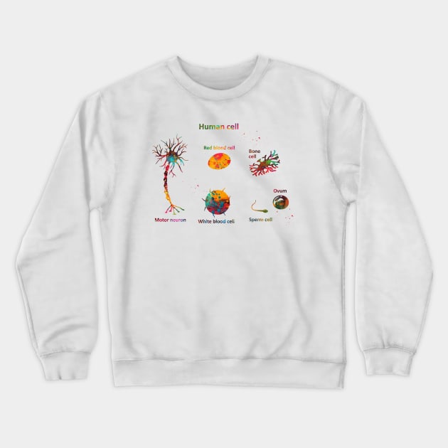 Human cell Crewneck Sweatshirt by erzebeth